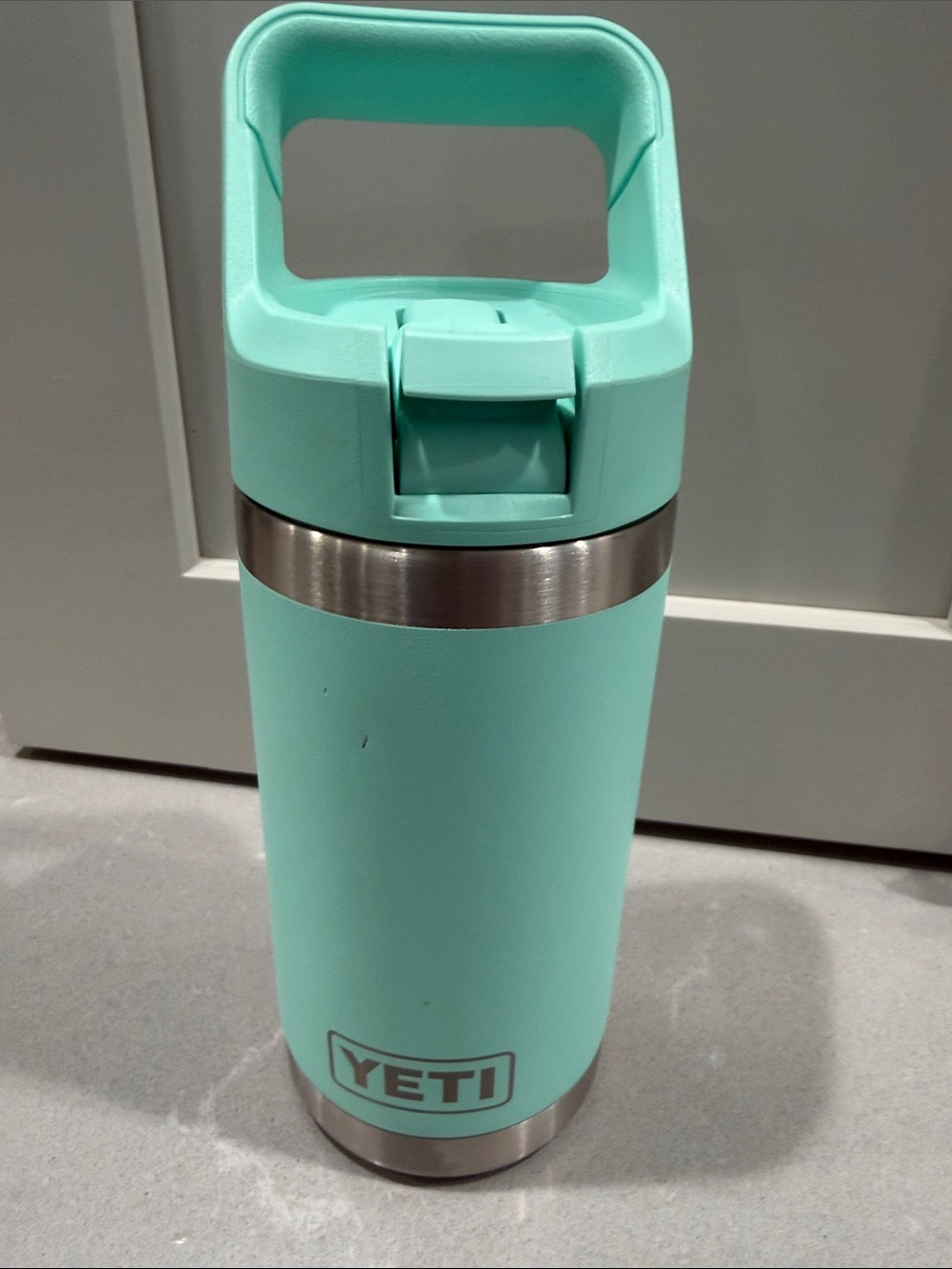 12 0Z Yeti Kids Bottle in Seafoam Green with Stainless Accents